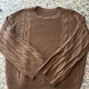 Brown Cable Knit Sweater